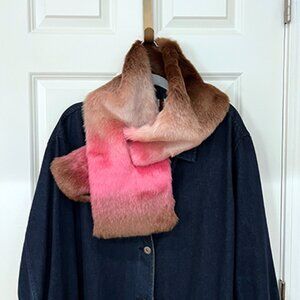 Adrienne Landau Fur Collar Pull Thru Scarf - NWT